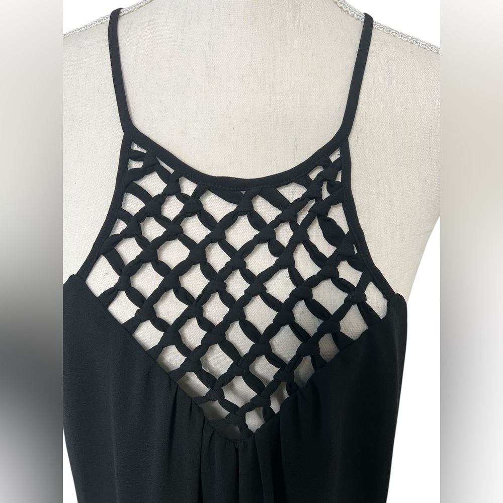 NWT Elegant Black Women's racer back tank top blouse.Size L - Picture 5 of 11